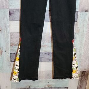 Bell Bottoms Hello Kitty & Friends Upcycled Jeans OOAK NYDJ Sz 10 Black